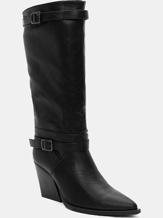 Women's Boots Cowboy with High Heel Black