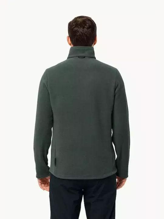 Jack Wolfskin Men's Fleece Cardigan with Zipper Green