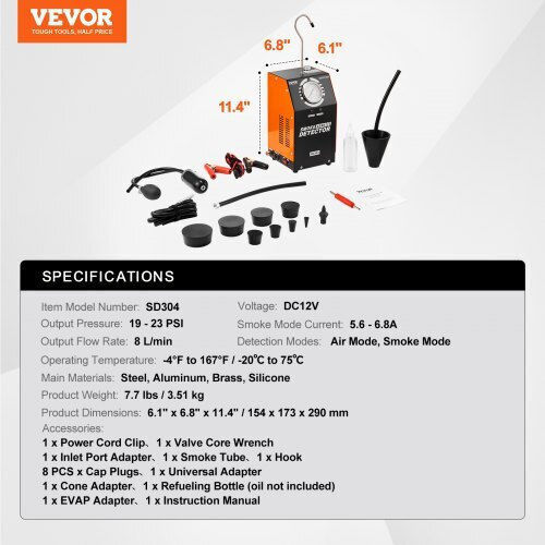 Vevor Automotive Smoke Leak Detector Built-in Air Pump Ywclylsdqbwly0241v9