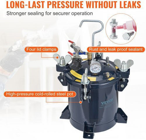 Rezervor de Presiune pentru Vopsea Vevor 10L/2.5Gal 70psi Max Pqtbdox10ldhobyecv0