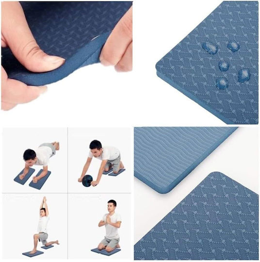 Σετ 2 Προστατευτικά Γονάτων Yoga Knee Pads Επιγονατίδες Γιόγκα Μπλε 2 Τμχ