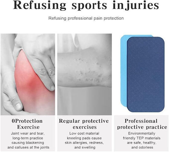 Σετ 2 Προστατευτικά Γονάτων Yoga Knee Pads Επιγονατίδες Γιόγκα Μπλε 2 Τμχ
