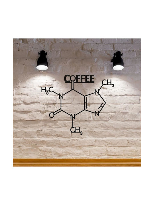 Decorațiune de Perete din Metal Krodesign Cafea Kro-1119 Dimensiune 60 Cm Negru Grosime 1.5 Mm