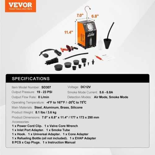 Vevor Ανιχνευτής Διαρροών Καπνού Αυτοκινήτου Ενσωματωμένη Αντλία Αέρα Ywclylsdqbdlbug6mv9
