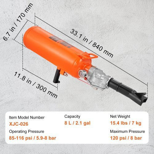 Vevor Φουσκωτής Ελαστικών 2.1 Gal/8 L 120 Psi Φορητός Τρακτέρ Φορτηγά Atv Αυτοκίνητα Ltbcqs8145psiqfekv0