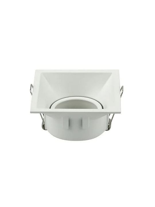 Reflectoare cu Ramă Pătrată Albă Meyan-s Mr16 Culoare Albă 90x90mm Aluminiu