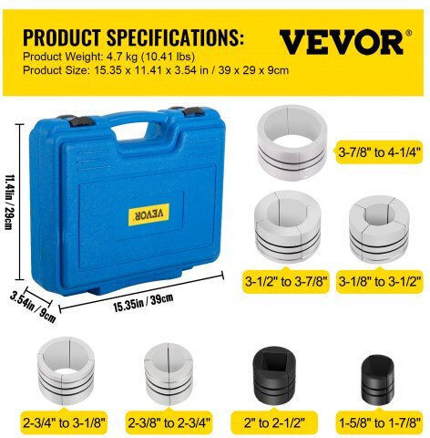 Υδραυλικός Εξαπλωτής Εξάτμισης Vevor 1-5/8" Έως 4-1/4" Pqgkzqjdk54142vt3v0