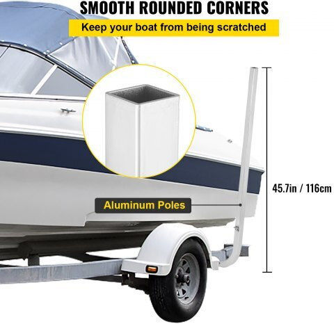Vevor 46" Bootstrailer-Führungen Paar Aluminium Rostbeständig Verstellbare Breite Inklusive Montagezubehör