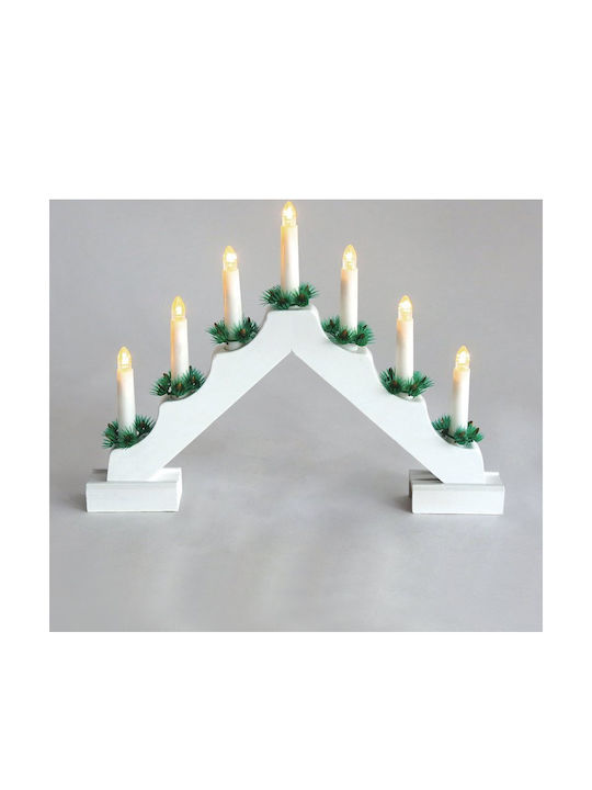 Aca Christmas Wood White Battery Candle 39x30cm