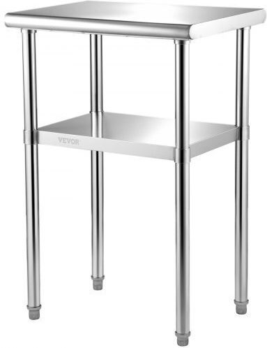 Vevor Stainless Steel Workbench 24x18x36 600lbs Adjustable Shelf & Legs J24x18x36inchuft3v0