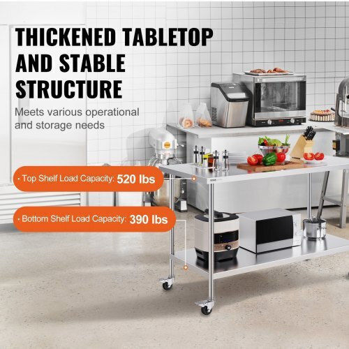 Vevor Stainless Steel Workbench 30x60 cm Wheels Cfbxggztlcdj1csd7v0