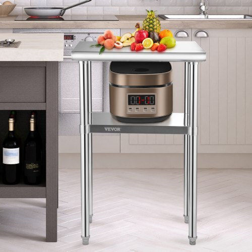 Vevor Stainless Steel Workbench 24x18x36 600lbs Adjustable Shelf & Legs J24x18x36inchuft3v0