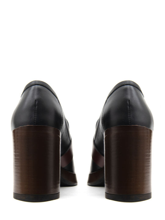 Leather Brown High Heels