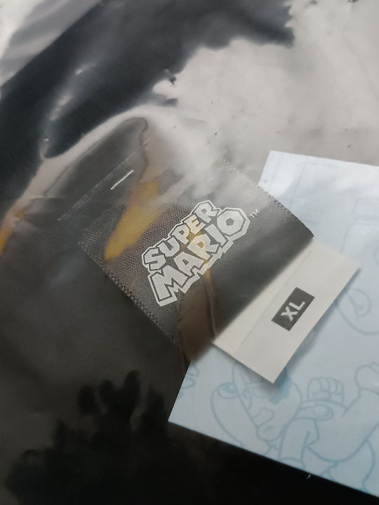 T-shirt Super Mario Μαύρο Βαμβακερό