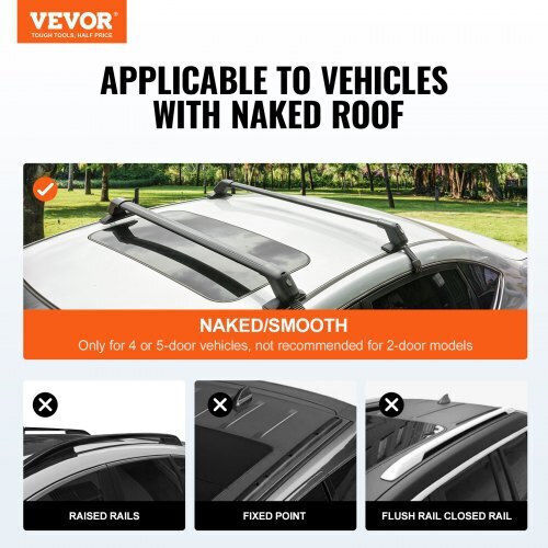 Ράγες Οροφής Vevor Suv Σεντάν & Βαν 70kg Ρυθμιζόμενες Κλειδαριές Cdhgjtyktykllodd1v0
