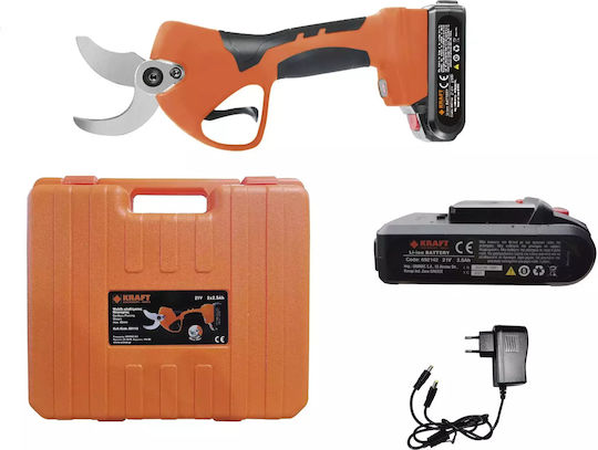 Kraft Pruning Shears Battery Brushless 21V 2x2Ah/4Ah with Maximum Cutting Diameter 40mm in Carrying Case
