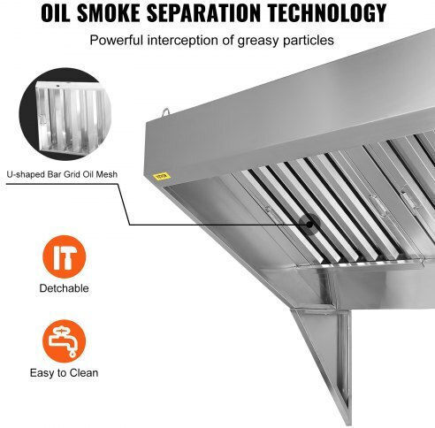 Vevor 9ft Commercial Extractor Hood Food Truck Sypyzyc9075hp9ibrv0
