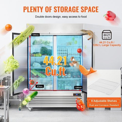 Vevor Commercial Refrigerator Cabinet with 2 Doors