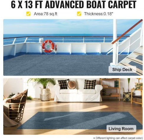 Vevor Θαλάσσιο Χαλί 6x13ft Αντιολισθητικό Γκρι Σκάφη & Εξωτερικούς Χώρους Jzxwdths1.8x4m001v0