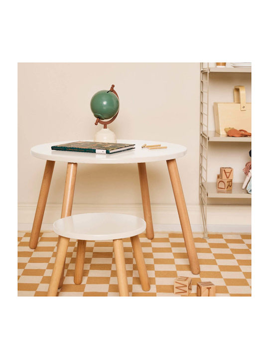 Комплект Детска Маса със Столове за Рисуване от Дърво Бял Kids Concept