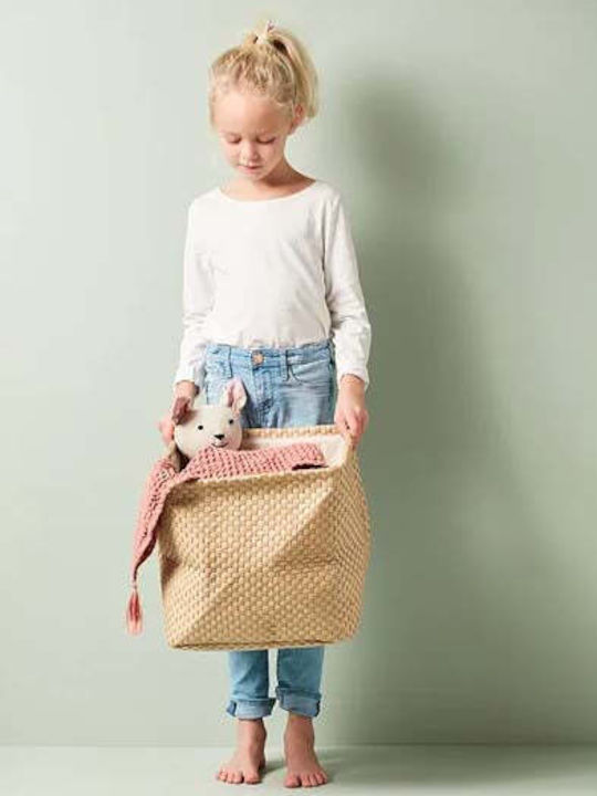 Kids Concept Kinder Aufbewahrungskorb aus Stoff Beige 2Stück