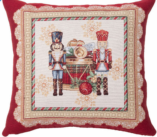 Dimeco Коледна Декоративна Калъфка Квадратна Бежов 45x45cm
