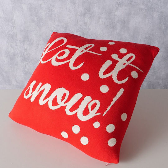 MSA Christmas Decorative Pillow Snow Square Red 50x50cm