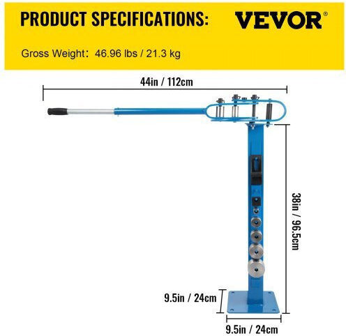 Îndoitore manuală compactă de metal Vevor 7 matrițe 2,5-7,6 cm Sdwgjyp38zh000001v0