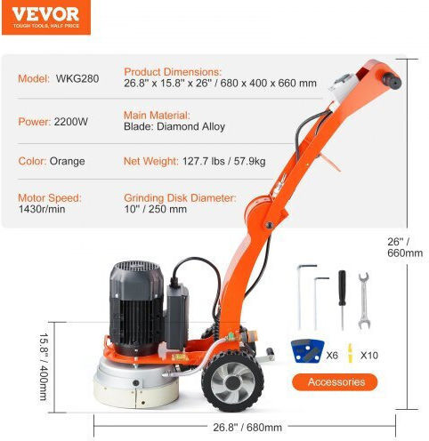 Vevor Τριβείο Δαπέδων Ηλεκτρικό 2.2kW