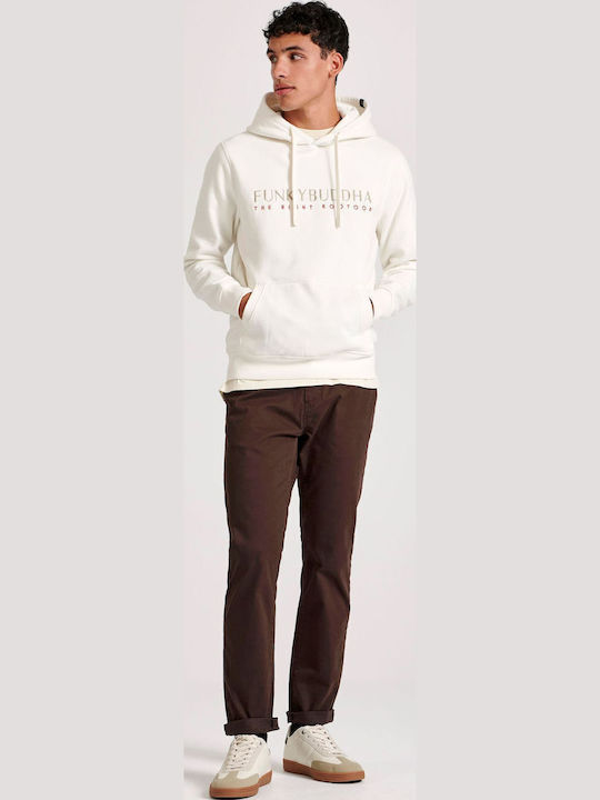Sweatshirt with Hood Off White Cream