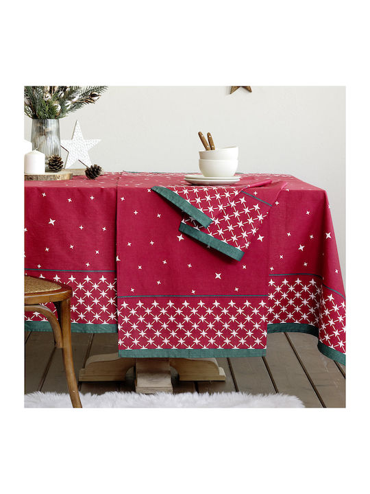 Nima Christmas Tablecloth Runner Fabric Red L48xW150cm.