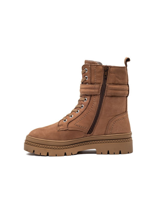 Leder Stiefeletten Damen Braun