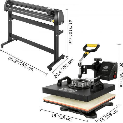 Vevor Manual Multifunctional Heat Transfer Press 38x38cm