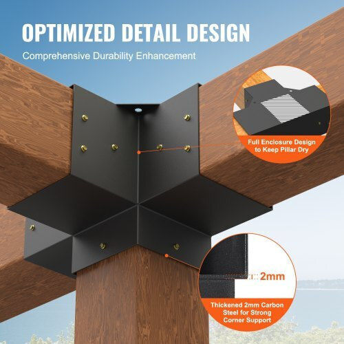 Vevor Basis für Gartenpergola aus Stahl 15.2x15.2cm 2Stück
