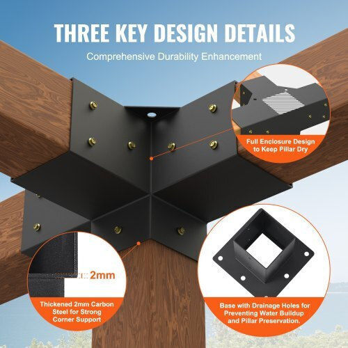 Vevor Base for Pergola made of Metal 10.16x10.16cm 4pcs