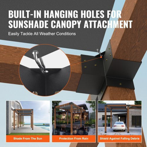 Vevor Basis für Gartenpergola aus Stahl 15.2x15.2cm 2Stück