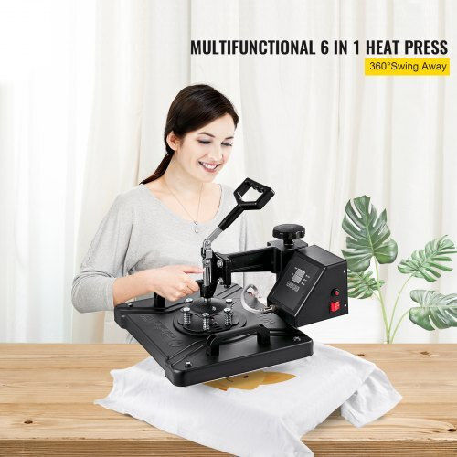 Vevor 6 in 1 Multifunctional Heat Press for Printing T-shirts, Mugs, Hats, Plates Fm1161dgnthj00001v2