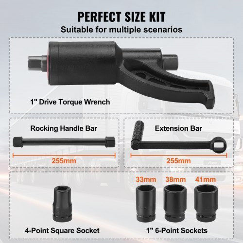 Vevor Torque Wrench Set 1:58 4800n.m 4 Sockets Storage Case Trucks Motorhomes Njzbttbssys15eo9wv0