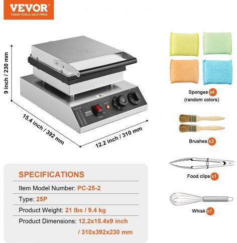 Vevor Commercial Pancake Waffle Maker SYJBJDP25KF07JF6PV2