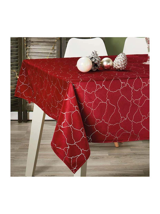 Whitegg Christmas Tablecloth Fabric Red L180xW140cm.