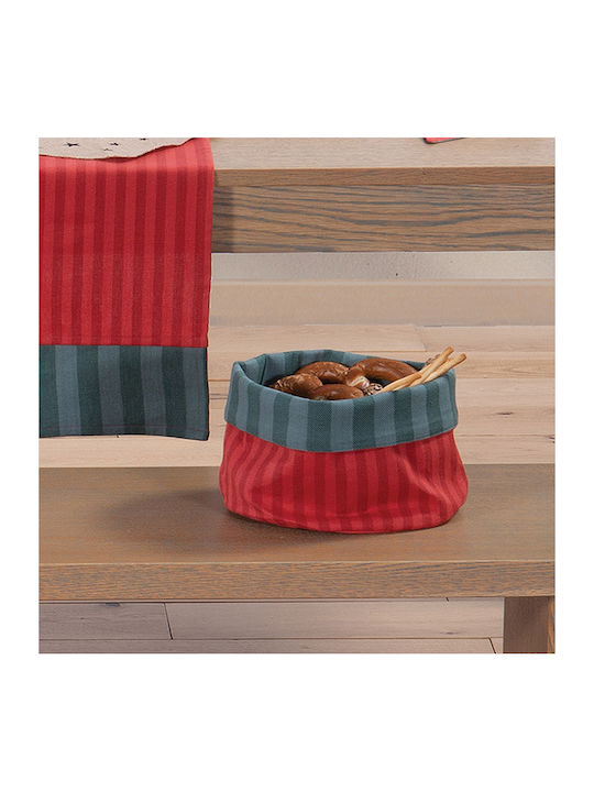 Nef-Nef Homeware Christmas Bread Basket Fabric Red L20xW15xD7cm.