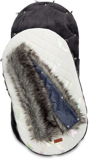Sensillo Sac de picioare pentru cărucior Impermeabil Gri cu căptușeală Fleece 95x45εκ.