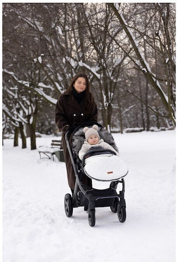 Sensillo Sac de picioare pentru cărucior Impermeabil Gri cu căptușeală Fleece 95x45εκ.