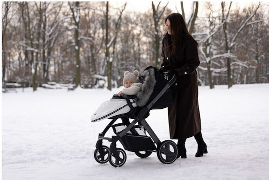 Sensillo Sac de picioare pentru cărucior Impermeabil Gri cu căptușeală Fleece 95x45εκ.