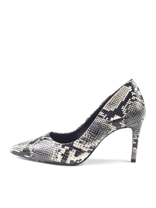 Pointed Toe Heels with High Heel Animal Print Orange