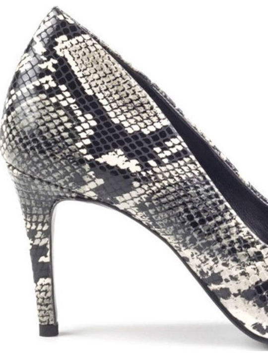 Pointed Toe Heels with High Heel Animal Print Orange