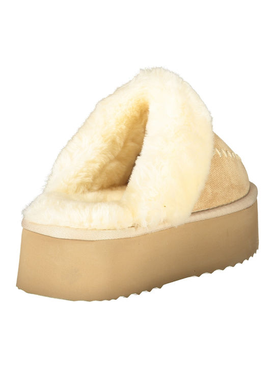 Laura Biagiotti Winter Women's Slippers in Beige color