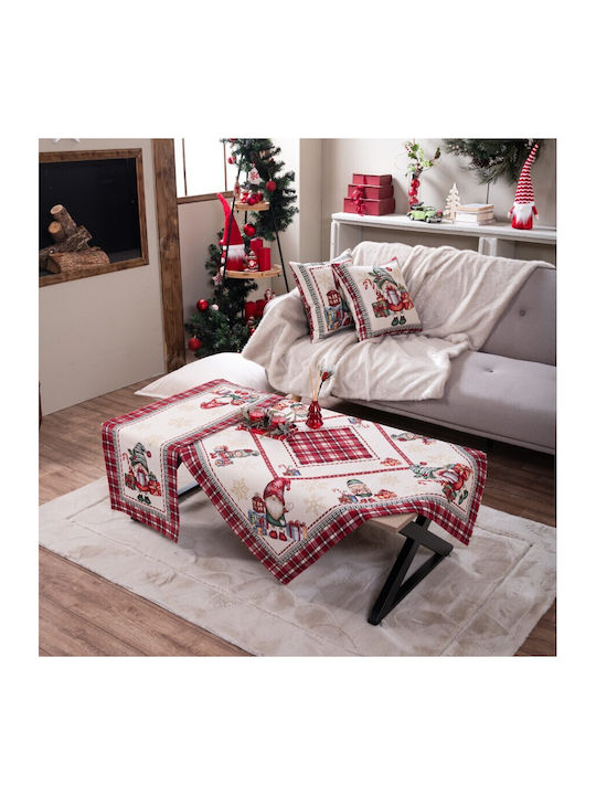 Teoran Set Christmas Tablecloths Square Fabric Beige 2pcs