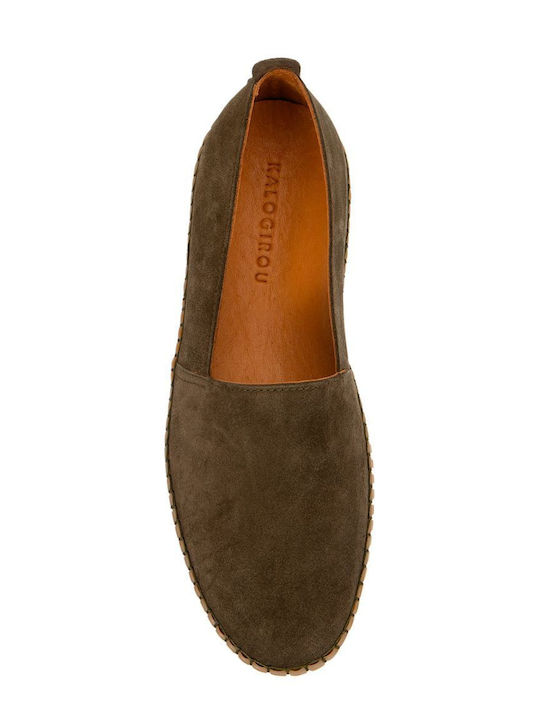 Women's Suede Espadrilles Khaki