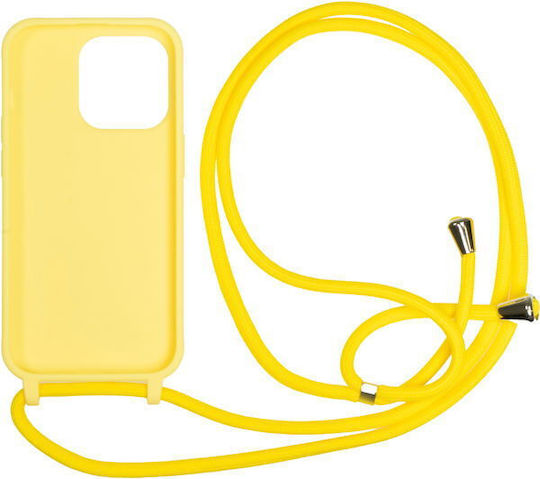 Mobile Origin Umschlag Rückseite Kunststoff mit Band Gelb (iPhone 14 Pro)